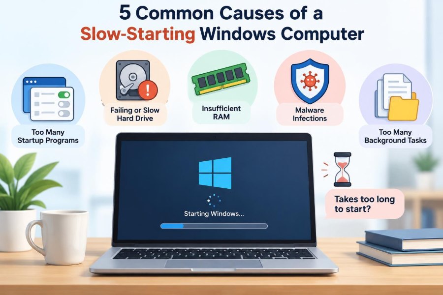 🛠️ 5 Common Causes of a Slow-Starting Windows Computer