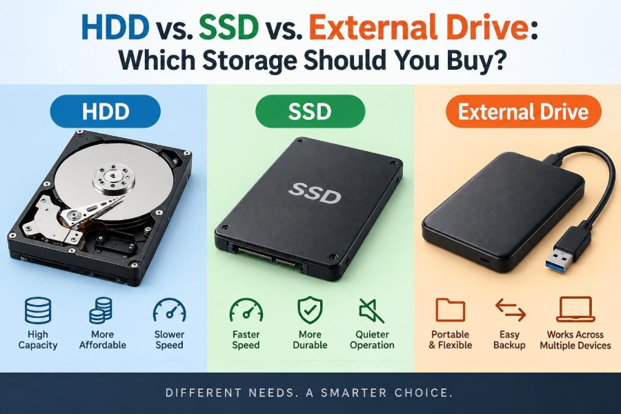 ⚖️ HDD vs. SSD vs. External Drive: Which Storage Should You Buy?