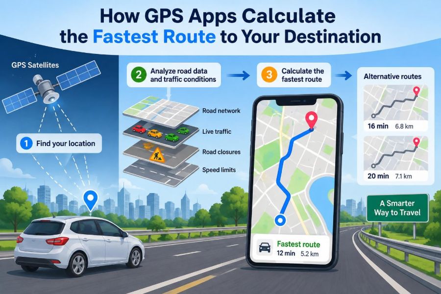 π§ How GPS Apps Calculate the Fastest Route to Your Destination