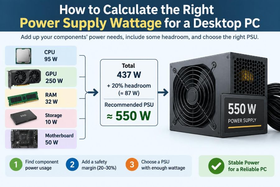 🖥️ How to Calculate the Right Power Supply Wattage for a Desktop PC