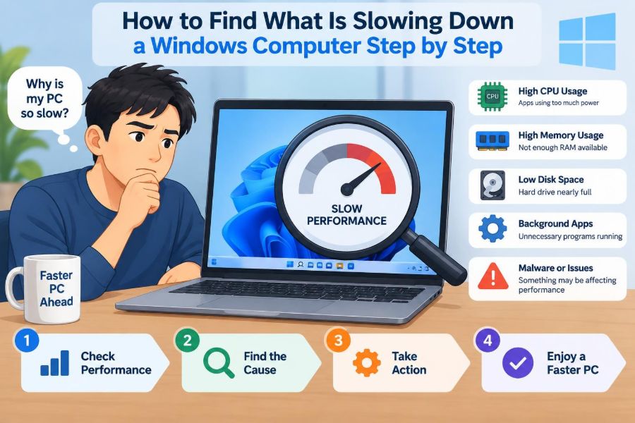 💻 How to Find What Is Slowing Down a Windows Computer Step by Step