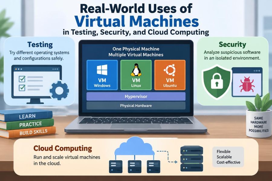 🖥️ Real-World Uses of Virtual Machines in Testing, Security, and Cloud Computing