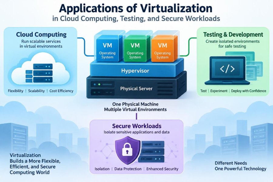 🖥️ Applications of Virtualization in Cloud Computing, Testing, and Secure Workloads