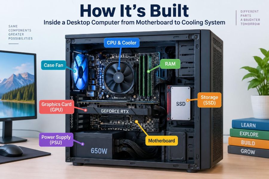 🖥️ How It’s Built: Inside a Desktop Computer from Motherboard to Cooling System