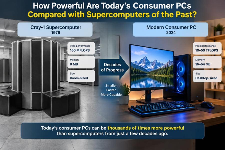 🖥️ How Powerful Are Today’s Consumer PCs Compared with Supercomputers of the Past?