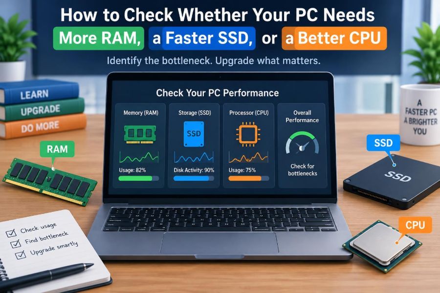 🖥️ How to Check Whether Your PC Needs More RAM, a Faster SSD, or a Better CPU