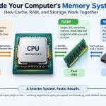 🖥️ Inside Your Computer’s Memory System: How Cache, RAM, and Storage Work Together