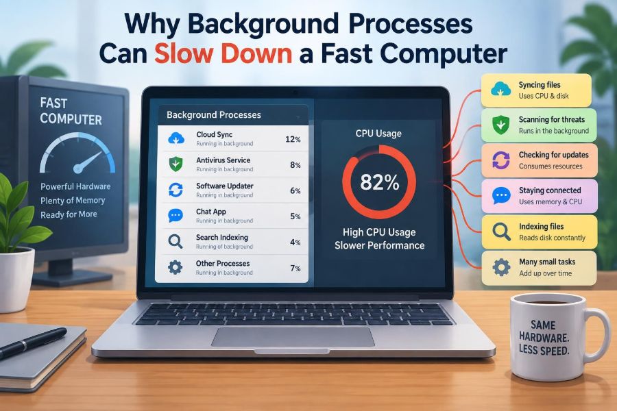 🖥️ Why Background Processes Can Slow Down a Fast Computer