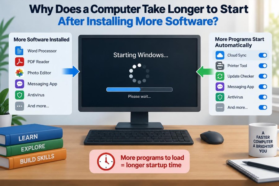 🖥️ Why Does a Computer Take Longer to Start After Installing More Software?