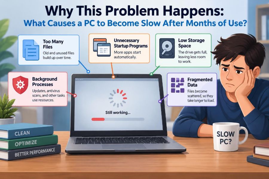 🖥️ Why This Problem Happens: What Causes a PC to Become Slow After Months of Use?
